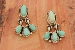 Genuine Campitos Turquoise Sterling Silver  Earrings